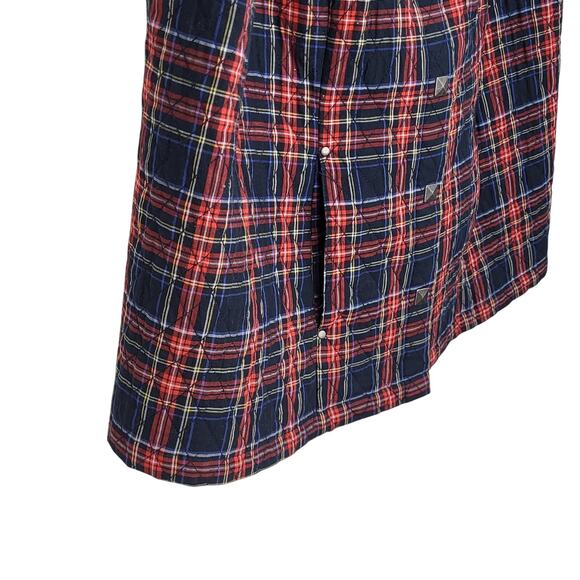 C.J. Banks Tartan Plaid Quilted Vest with Snap Closure and Pockets Size X /14W - Picture 5 of 12